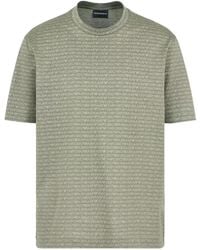 Emporio Armani - All-Over Jacquard Asv Jersey T-Shirt - Lyst