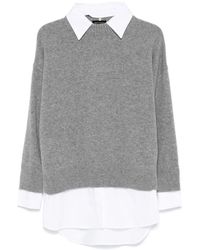 Roberto Collina - Truien & Vesten ,Grijs ,Mock Neck Shirts Ml A5018 - Lyst