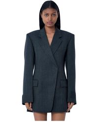 Alexander Wang - Kleedjes ,Zwart ,Wol Tailored Wool Blazer Dress - Lyst