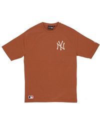 KTZ - Tops ,Bruin ,Katoen Mlb League Essentials Oversize Tee Earth - Lyst
