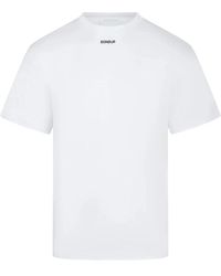 Dondup - Tops ,Wit ,Katoen T-Shirt Met Ronde Hals - Lyst