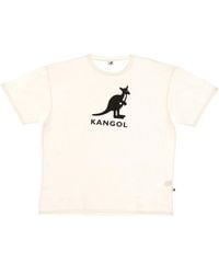 Kangol - Tops ,Katoen Off-/Zwart T-Shirt - Lyst