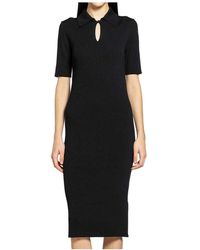 Jil Sander - Kleedjes ,Zwart ,Wol Polo Jurk - Lyst