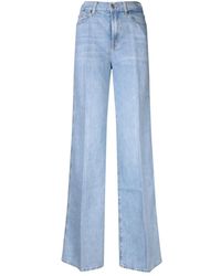 7 For All Mankind - Jeans in cotone blu larghi - Lyst