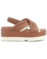Mou - Schoenen ,Bruin ,Leer Flat Sandalen - Lyst