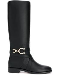 Ferragamo - Sarah Leather Knee-High Boot - Lyst