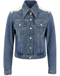 Givenchy - Jassen ,Blauw ,Denim Denim Jack Met Contrastpanelen - Lyst