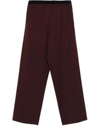 Alysi - Broeken ,Paars ,Wol Broek Van Scheerwol Met Elastische Tailleband - Lyst