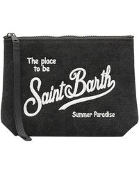 MC2 Saint Barth - Tassen ,Zwart ,Katoen Aline Canvas Clutch - Lyst