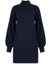 Malo - Kaschmir strickkleid mit gerippten kanten - Lyst