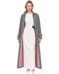 Kocca - Kleedjes ,Wit ,Mouwloze Jurk Met Gedrapeerde Taille En Gespceintuur - Lyst