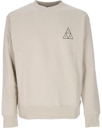 Huf - Hoodies & Sweatvesten ,Katoen Zand Crewneck Sweatshirt - Lyst