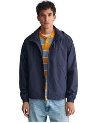 GANT - Jassen ,Blauw ,Polyester Windshielder Lichtgewicht Waterdichte Jas - Lyst