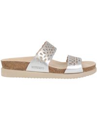 Mephisto - Schoenen ,Grijs ,Leer Geperforeerde Leren Sandaal Met Open Teen - Lyst