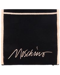 Moschino - Accessoires ,Zwart ,Wol Wollen Sjaal Met Logo - Lyst