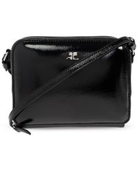 Courreges - Schultertasche mit logo-applikation - Lyst