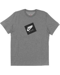 Nike - Fitness ,Grijs ,Katoen Box T-Shirt - Lyst