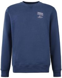 Barbour - Hoodies & Sweatvesten ,Blauw ,Katoen Steve Mc Queen Grafische Crew Sweatshirt - Lyst