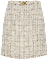 Versace - Rokken ,Tweed Tweed Rok Met Medusa Head - Lyst
