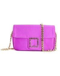 Roberto Festa - Fuchsia lunette schultertasche mit kristall - Lyst