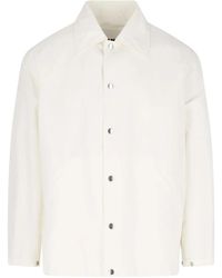 Jil Sander - Jassen ,Wit ,Katoen Retro Logo Witte Katoenen Jas - Lyst