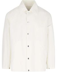 Jil Sander - Jassen ,Wit ,Katoen Retro Logo Witte Katoenen Jas - Lyst