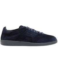 Santoni - Suede Low Top Sneakers - Lyst