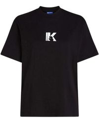 KARL LAGERFELD - Tops ,Zwart ,Katoen Klj Slim Ss K Logo Tee - Lyst