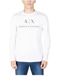 ARMANI EXCHANGE - Langarm-T-Shirt Mit Logo-Prints - Lyst
