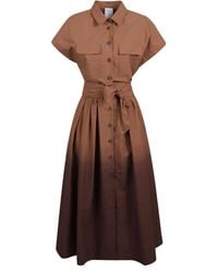 Sara Roka - Jurken Bruin - Lyst