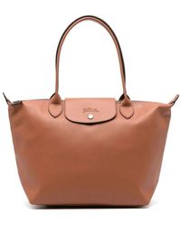 Longchamp - Cognac Braune Lederhandtasche - Lyst