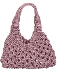 HIBOURAMA - Rosa Kristall Makramee Handtasche - Lyst