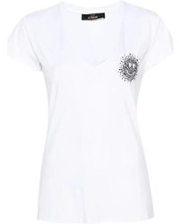 Twin Set - T-shirt stampata con strass - Lyst