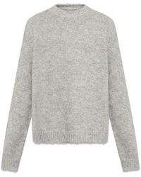 Jil Sander - Truien & Vesten ,Grijs ,Wol Midweight Wollen Trui Met Ronde Hals - Lyst