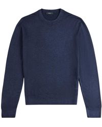 Fay - Truien & Vesten ,Blauw ,Wol Wollen Trui Met Ronde Hals - Lyst