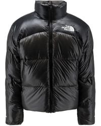The North Face - Fitness ,Zwart ,Nylon Pertex Nuptse Reversible Jacket - Lyst
