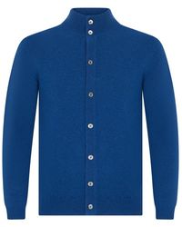 Fedeli - Blauwe Vest Met Lange Mouwen En Knopen - Lyst