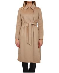 Max Mara - Jassen ,Bruin ,Wol Bcollag Robe Coat - Lyst