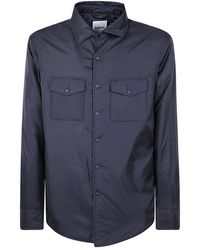 Aspesi - Overhemden ,Blauw ,Katoen Casual Overhemd - Lyst
