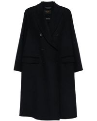 Paltò - Blauwe Wol Double-Breasted Jas - Lyst