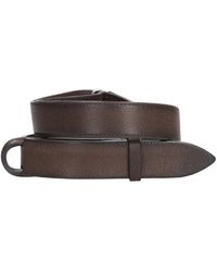 Orciani - Braune leder nobuckle gürtel - Lyst
