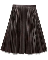 Pinko - Rokken ,Bruin ,Polyester Geplooide Midi-Rok - Lyst