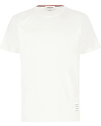 Thom Browne - Tops ,Wit ,Katoen 4-Bar Jersey T-Shirt - Lyst