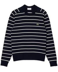 Lacoste - Core Essential Striped Jumper - Lyst