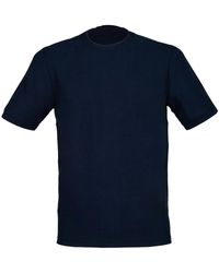 Gran Sasso - T-shirt in cotone crepe blu con aperture laterali - Lyst