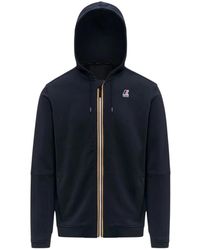 K-Way - Hoodies & Sweatvesten ,Blauw ,Katoen Prosper Poly Cotton Full-Zip Hoodie - Lyst