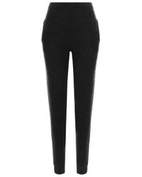 Saint Laurent - Schwarze cashmere leggings mit elastischem bund und knöchelriemen - Lyst