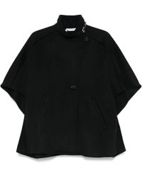 Max Mara - Schwarzer Kaschmir Hoher Kragen Cape - Lyst