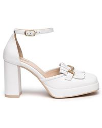 Nero Giardini - Zapatos blancos de tacón alto con correa en el tobillo - Lyst