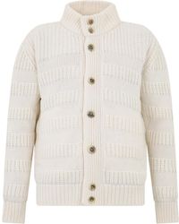 Herno - Truien & Vesten ,Wit ,Kasjmier Geknoopte Cardigan - Lyst
